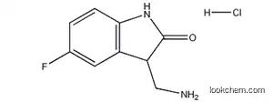 Molecular Structure of 1185369-69-0 (3-(Aminomethyl)-5-fluoro-1,3-dihydro-2H-indol-2-onehydrochloride)